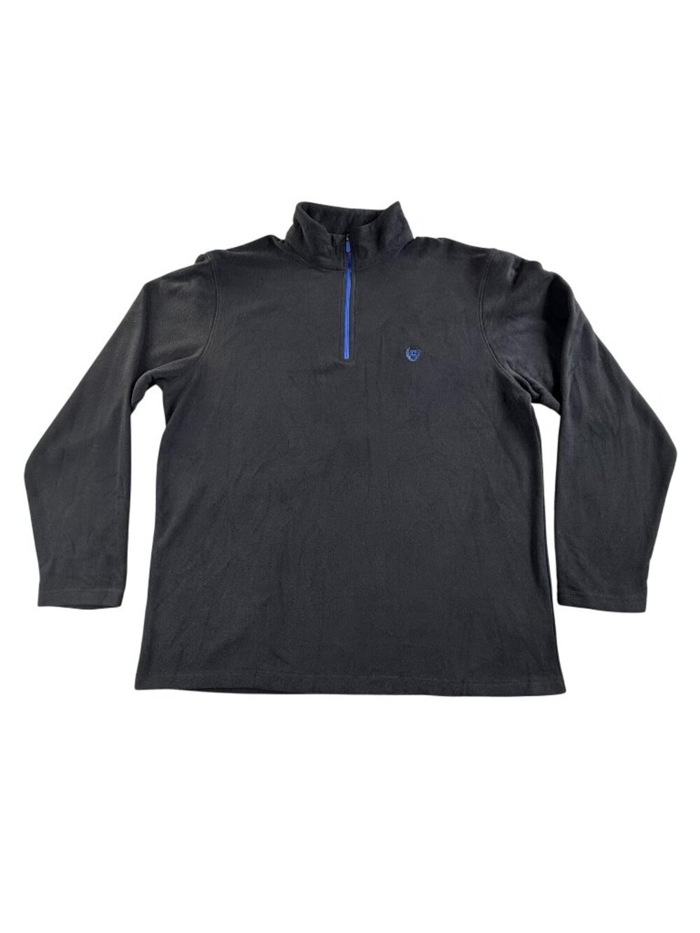 Chaps Sport Pullover Mens XL Black Fleece 1/4 Zip Mock Neck Casual Layer Top New